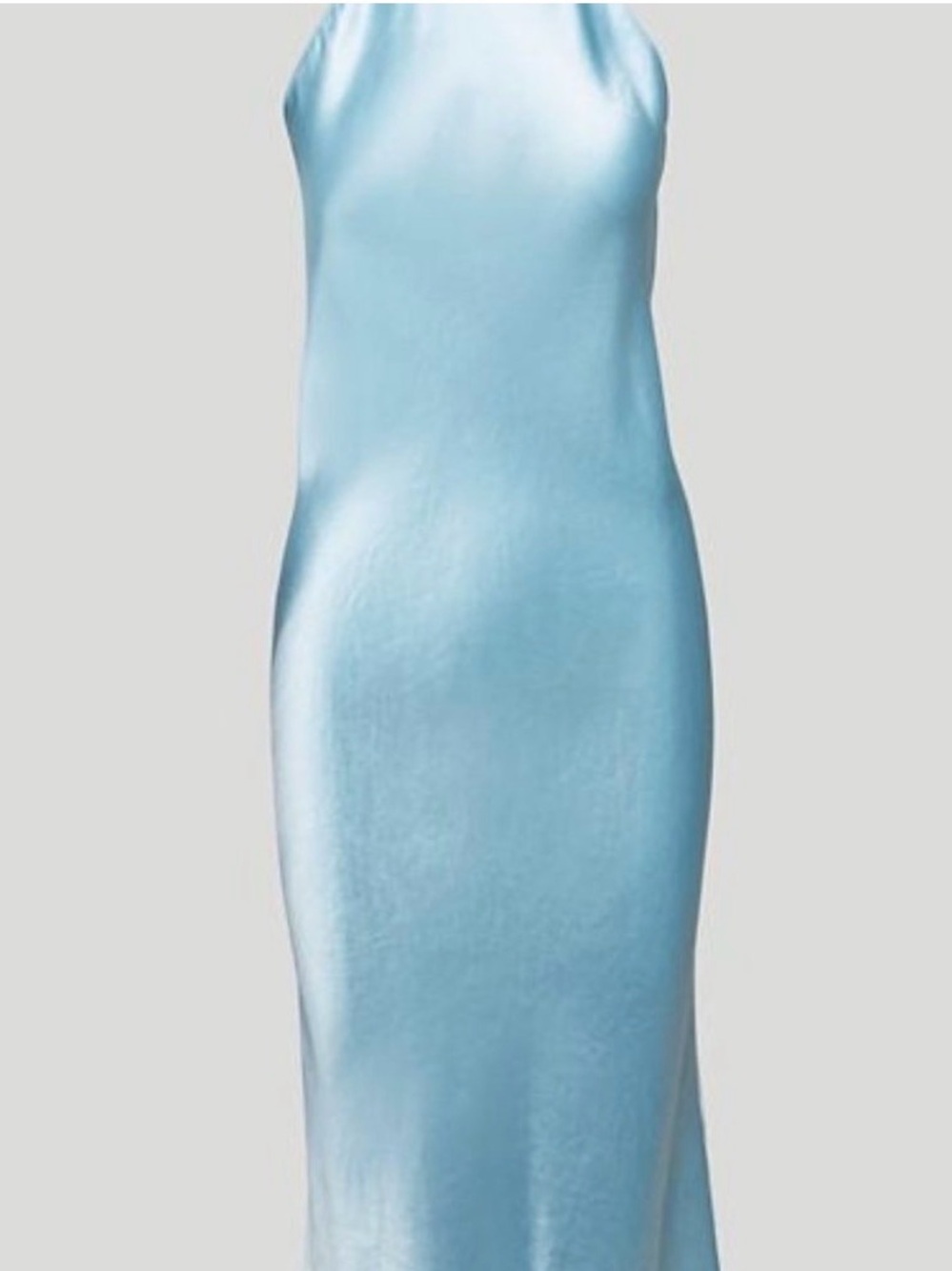 Babaton Light Blue Satin Midi Dress